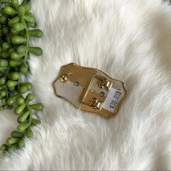 Belt Buckle Floral Gold & Black Rodeo Western - Picture 3 of 5